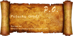 Pulszky Orbó névjegykártya